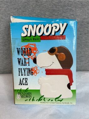 Snoopy World War I Flying Ace Spoon Rest - Blue & White 1994 vintage